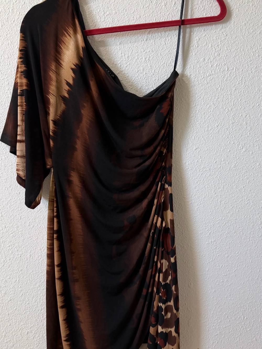 Carole Little Asymmetric One Shoulder Ruched Dress Size 6